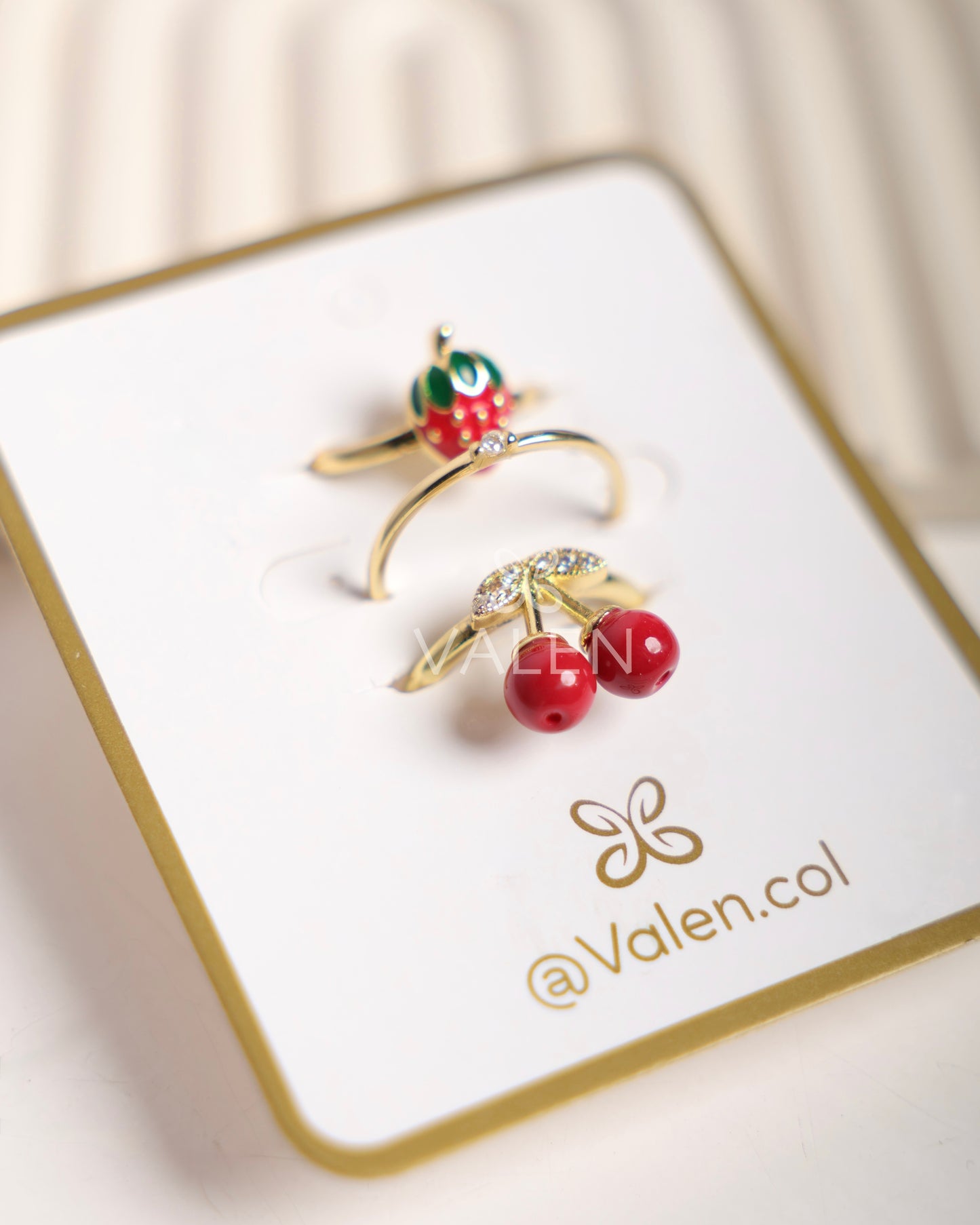 Set x3 anillos - frutas