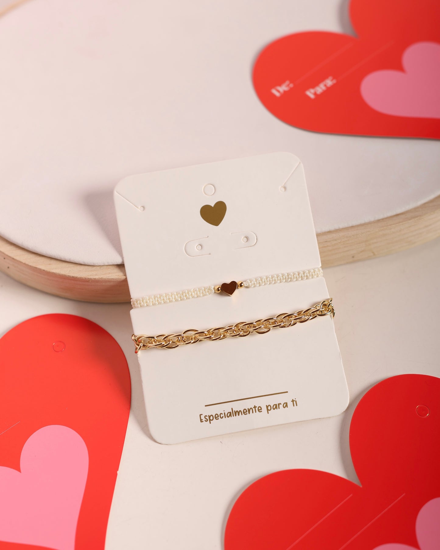 Dúo pulseras corazón