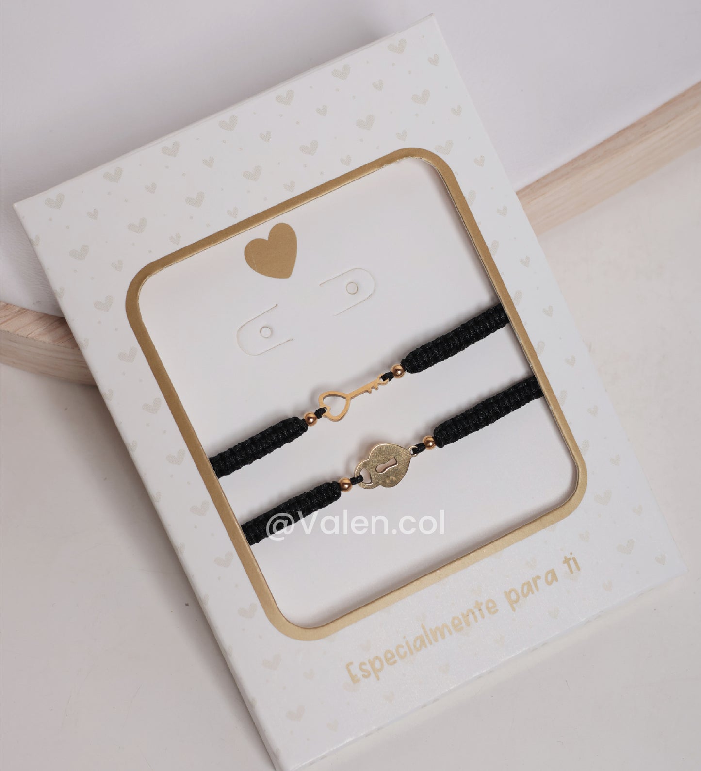 Pulseras dúo llave y corazón