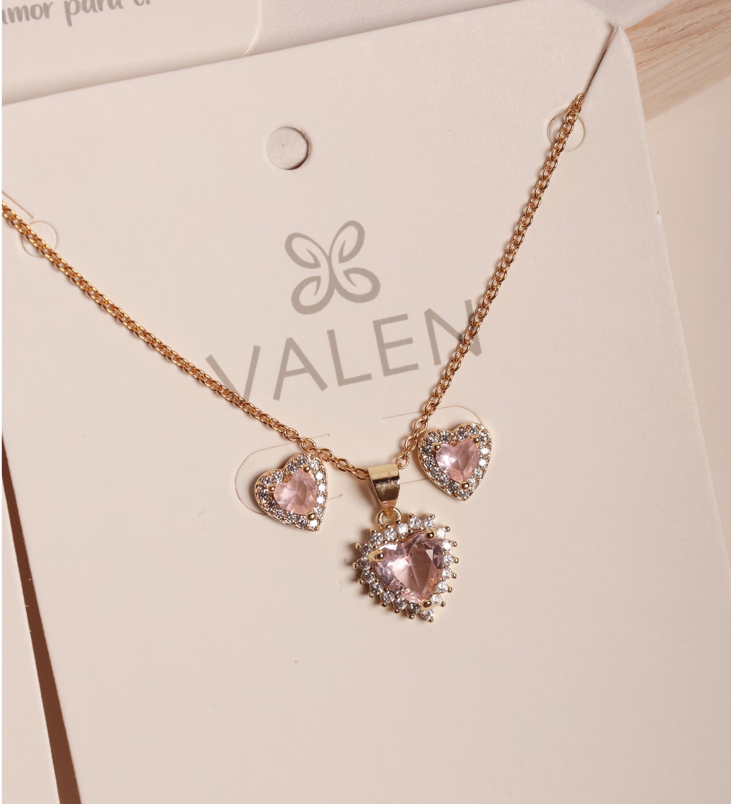 Set corazón rosado