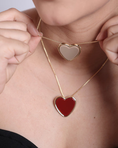 Collar corazón vinotinto