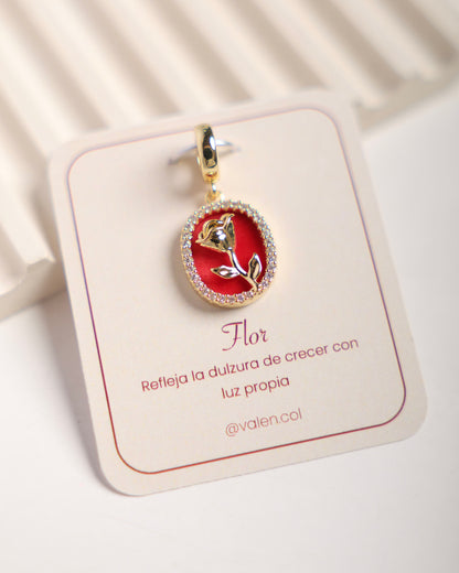 Charm rosa rojo