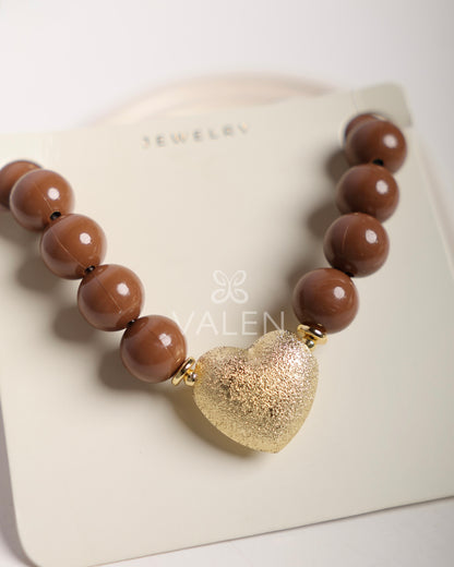 Collar redondo corazón