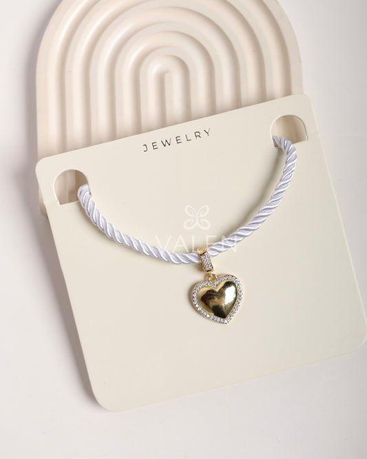 Collar corazón - blanco