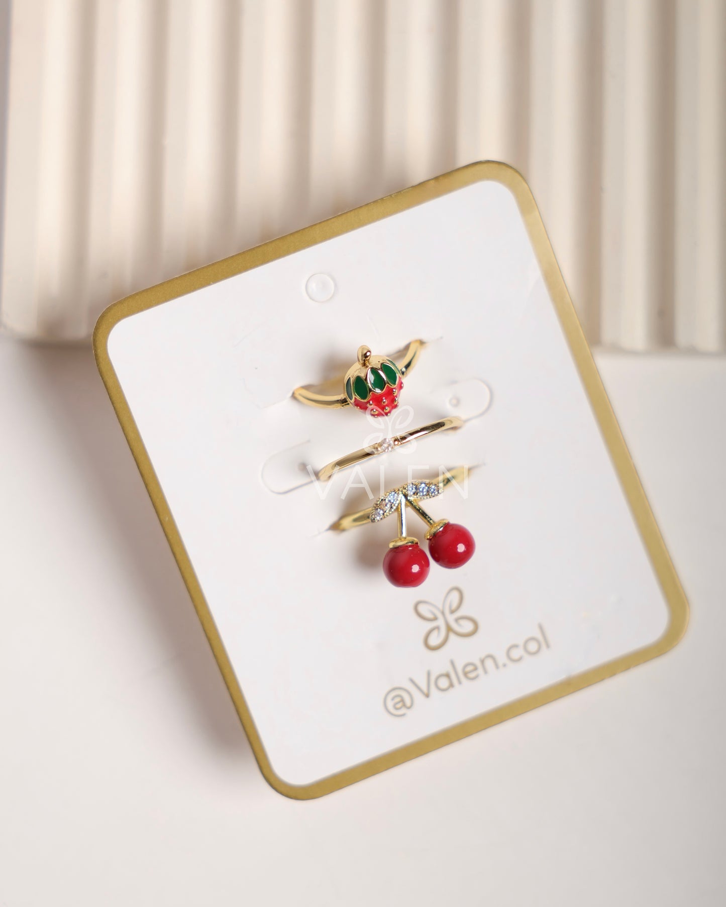 Set x3 anillos - frutas