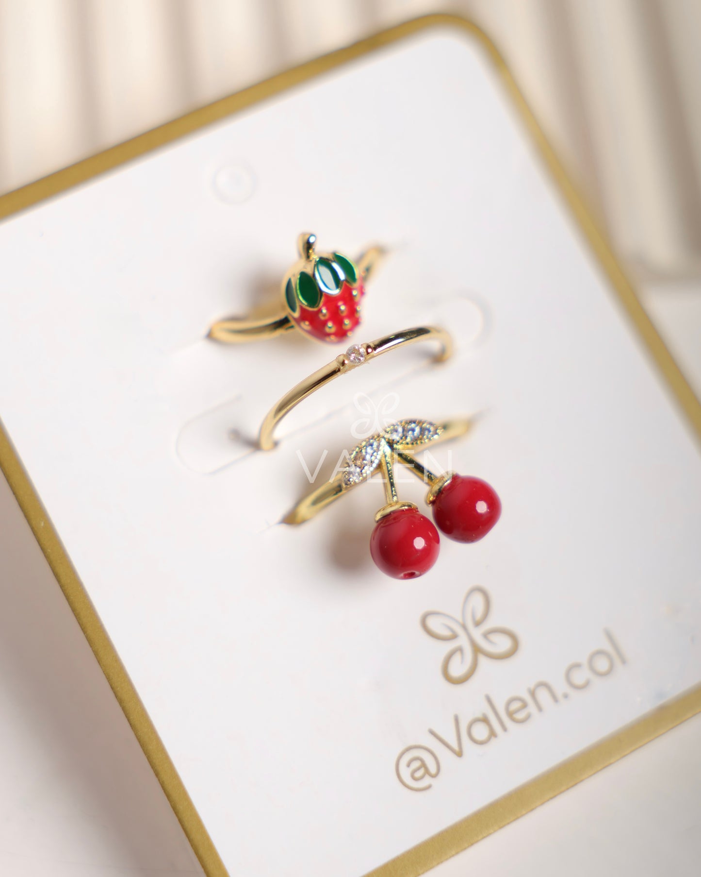 Set x3 anillos - frutas