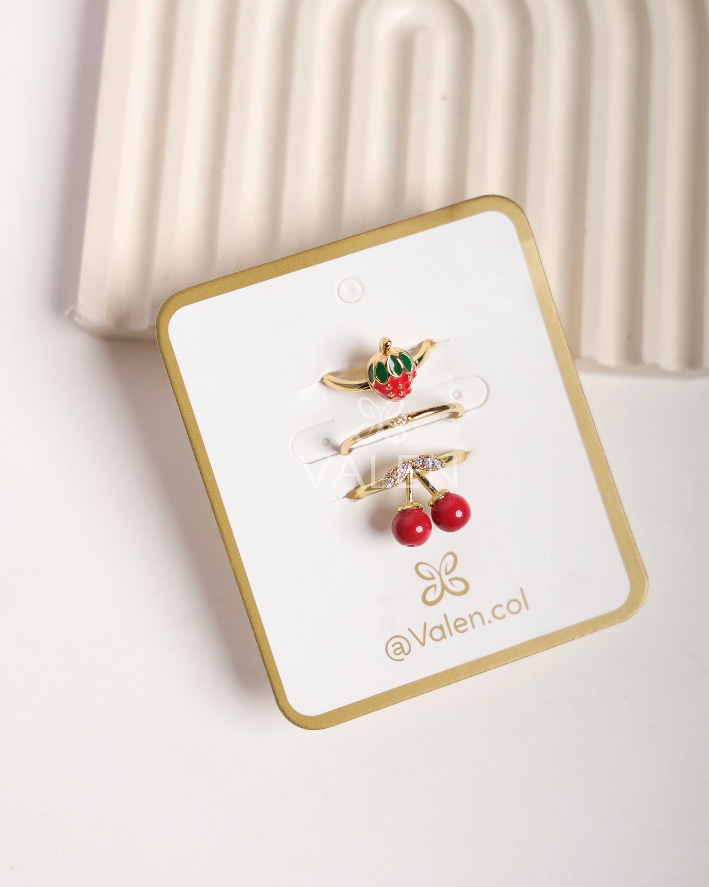 Set x3 anillos - frutas