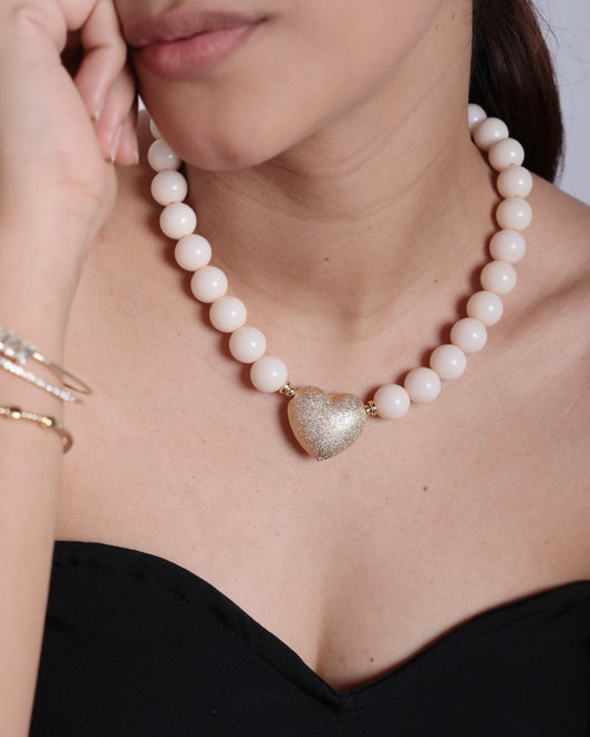 Collar redondo corazón