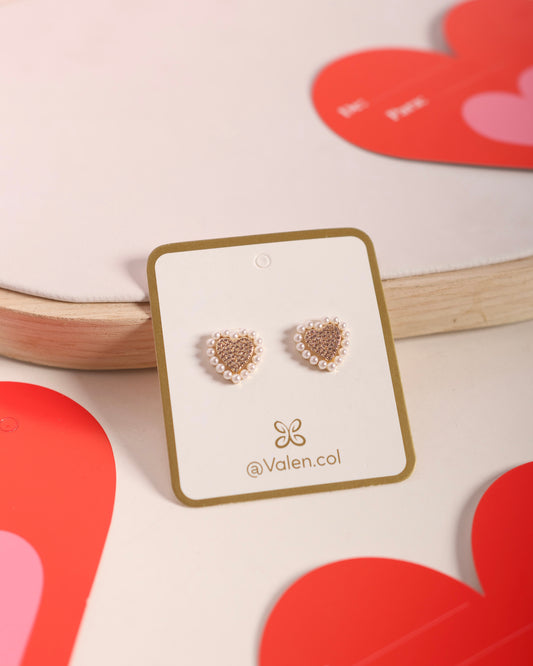 Topos corazón borde perlas