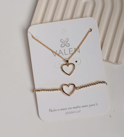 Set corazón liso