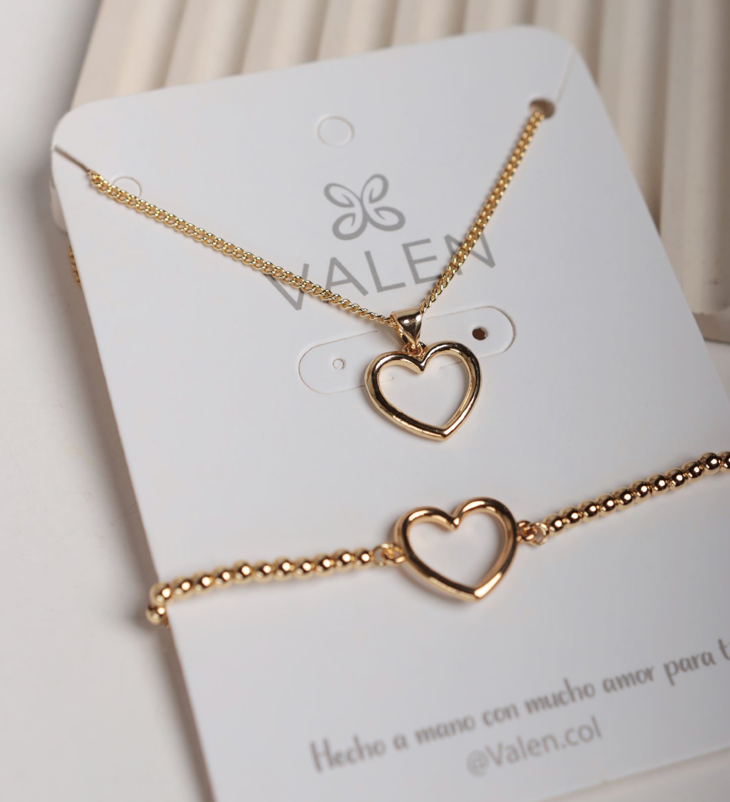 Set corazón liso