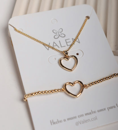 Set corazón liso