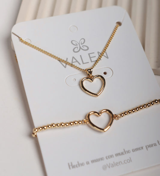 Set corazón liso