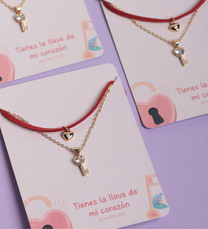 Collar "tienes la llave de mi corazón"